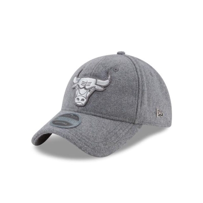 Grey Chicago Bulls Hat - New Era NBA Cashmere 9TWENTY Adjustable Caps USA4783912